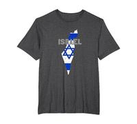 Israel Map Flag Jerusalem Hebrew True Jew Israelite T-Shirt, Homme Grandes Tailles, Chiné Foncé, 5X Tall