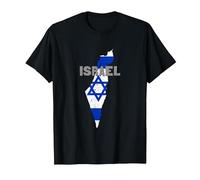 Israel Map Flag Jerusalem Hebrew True Jew Israelite T-Shirt, Homme, Noir, L