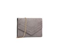 Miss Lulu Femme Pochette et Clutches - Sac à Main avec Bandoulière de Chaîne - Damen Crossbody bag pour Cérémonie Mariage(non cuir véritable) (Gris)