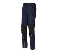 ISSA Pantalon de travail extensible multi-poches résistant PPE - Bleu - M