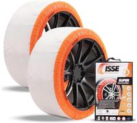 ISSE Chaussettes Neige PREMIUM Super T-66 | Chaînes à Neige Textiles Homologuées et Haute Sécurité - Kit de 2 Chaînes pour Voitures + Gants