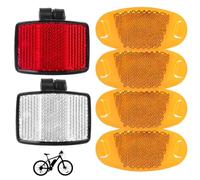 Issimober Lot de 6 Catadioptres Vélo, Réflecteurs Vélo Avant et Arrière, Catadioptres Moto et Réflecteurs Rayon Vélo, Accessoires de Sécurité pour Vélo de Route, VTT et E-Bike