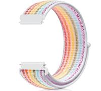 Issinlky 20mm Nylon Loop bracelet Compatible avec Samsung Galaxy Watch 7/6/5/4/FE 40mm 44mm/Garmin Venu Sq/Sq 2/Venu 2 Plus/Vivoactive 3/5/6/Venu/Amazfit GTS, Bracelet rapide pour femmes et hommes
