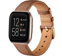 Issinlky bracelet Compatible avec Fitbit Versa 2 / Versa, Cuir Véritable Business bracelet