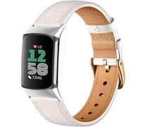 Issinlky Bracelet en Cuir pour Fitbit Charge 6/5 - Bracelet Business pour Messieurs et Dames