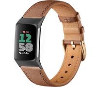 Issinlky Bracelet en Cuir pour Fitbit Charge 6/5 - Bracelet Business pour Messieurs et Dames
