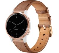 Issinlky Bracelet en Cuir Véritable pour Garmin Vivoactive 4S/3S, Venu 2S/3S, Fossil Gen 5E/6 42mm, Q Venture - 18mm