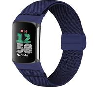 Issinlky bracelet en nylon compatible avec Fitbit Charge, bracelet magnétique extensible ajustable pour Fitbit Charge 6/5 Hommes Femmes