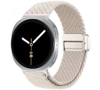 Issinlky Bracelet tressé en nylon compatible avec Samsung Galaxy Watch 8 40 mm 44 mm, bracelet élastique à boucle magnétique pour Galaxy Watch 8 Classic 46 mm, pour femmes et hommes