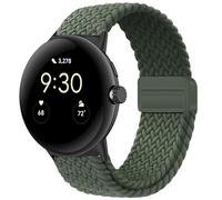Issinlky bracelet tressée nylon compatible avec Google Pixel, bracelet élastique à boucle magnétique pour Google Pixel Watch 3 41mm/2/1