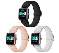 Issinlky élastique nylon Bracelet pour Veryfitpro ID205L, 19mm Bracelet pour GRV FC1/IDW 15/YAMAY SW021 SW023/LIFEBEE ID205L/ID205S ID205G ID215G ID216 ID205U/ WF021 WF025/Uwatch3 GT Ufit Smart Watch