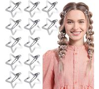 Isslly Lot de 12 barrettes à cheveux antidérapantes en forme d'étoile en métal argenté pour femme et fille pour un usage quotidien, fêtes - 3 x 3 mm