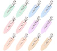 Isslly Lot de 12 pinces à cheveux sans plis pour coiffure, maquillage - 5,8 cm - Rose, violet, beige, vert, bleu, couleur peau