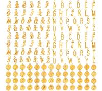 Isslly Lot de 156 perles de l'alphabet plaquées or avec 26 pendentifs en forme de lettre de A à Z pour la fabrication de bijoux, fournitures de bijoux en métal mixte pour loisirs créatifs, boucles