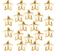 Isslly Lot de 20 barrettes à cheveux antidérapantes en forme d'étoile en métal doré pour femme pour un usage quotidien, fêtes (3 x 3 cm)