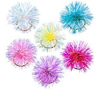 Isslly Lot de 6 élastiques à cheveux colorés pour queue de cheval, chouchous mignons et brillants pour femmes, pour fêtes, spectacles, festivals