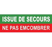 Issue de secours ne pas encombrer (29x10cm) - Sticker/autocollant