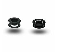 ISTA TOOLS Lot de 120 œillets T-1 avec contre-rondelles, œillets en laiton, œillet en métal, œillet rond avec rondelle, laiton inoxydable, 6 x 11 x 5,1 mm, noir
