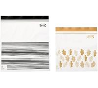 ISTAD 50 Sacs Refermable/Reutilisable - Taille Moyen - 25 Sacs De 2,5 l et 25 Sacs De 1,2 l - Gris