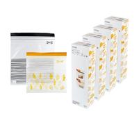 Istad Lot de 200 sacs alimentaires refermables verrouillables pour congélation Motif jaune et rayures noires Taille M 2,5 l et 1,2 l