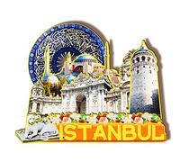 Istanbul Aimant en bois Turquie 3D pour réfrigérateur - Souvenirs de voyage - Décorations faites à la main - 2