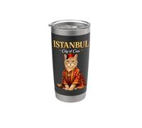 Istanbul Cité des chats Ottoman de culture turque traditionnelle Gobelet isotherme en acier inoxydable double paroi
