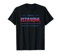 Istanbul Türkiye City of Harmony Skyline Typographie T-Shirt