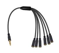 ISTARCOMPUTER Adaptateur audio 3.5mm TRRS mâle vers 6 femelles - Répartiteur casque et micro - Partage audio stéréo multi-utilisateurs pour smartphone, PC, tablette - 30 cm