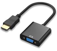 ISTARCOMPUTER Adaptateur HDMI vers VGA 1080P Full HD - Convertisseur sans Alimentation pour PC, Laptop, Projecteur, Écran - Couleur Noir (10)