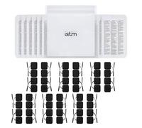 iStim 48 Électrodes TENS Auto-Adhésives Noires 5x5 cm - Douces, Réutilisables, Compatibles Electrostimulateur TENS/EMS, Connecteur 2 mm - Soulagement Douleur, Stimulation Musculaire, Électrothérapie