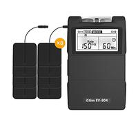 iStim EV-804 Électrostimulateur TENS EMS 2 Canaux - Stimulateur Musculaire Portable avec 8 Électrodes Réutilisables, Soulagement de la Douleur et Rééducation Musculaire, Appareil Numérique Compact