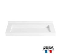 iStone - Plan vasque suspendu 120 x 52 cm - Solid Surface blanc mat - fabriqué en France - iStone Ergo