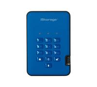 iStorage diskAshur² - Disque dur - chiffré - 5 To - externe (portable) - USB 3.1 - 5400 tours/min - mémoire tampon : 8 Mo - FIPS 197, 256-bit AES-XTS - Bleu océan - Conformité TAA