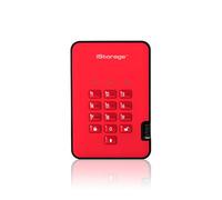 iStorage diskAshur2 256-bit 512GB USB 3.2 secure encrypted solid-state drive - Red IS-DA2-256-SSD-512-R