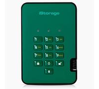 iStorage diskAshur2 HDD 4To Vert - Disque dur portable sécurisé - Protégé par mot de passe - Résistant à la poussière et à l'eau - Cryptage matériel