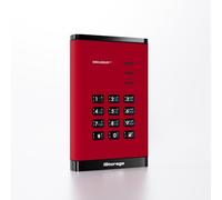 iStorage Disque Dur SSD 1 to Rouge - Disque SSD Portable sécurisé - Protégé par Mot de Passe - Résistant à la poussière et à l'eau - Chiffrement matériel