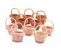 ISTOVO 10 PièCes SéRies Panier Mini Paniers TisséS avec PoignéEs Pots de Plantes Conteneurs Articles Divers Maquillage Organisateur pour Petits Paniers Accessoire Photo