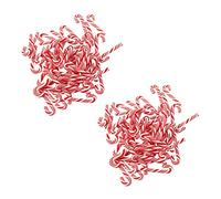 ISTOVO 100Pcs Canne de Bonbon de Noël Manuel Rouge et Blanc Décoration de Maison Maison de Poupées Aliments Miniature Kawaii