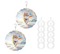 ISTOVO 12Pack 8 Pouces Sublimation Wind Spinner Blanks 3D Wind Spinners Hanging Wind Spinners pour la Décoration de Jardin Intérieur Extérieur