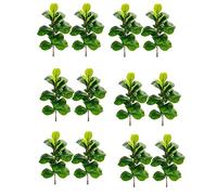 ISTOVO 12X Plantes Artificielles Violon Feuille Figue Faux Ficus Lyrata Arbre Faux Buissons Verts Verdure pour Jardin Porche Fenêtre Boîte Décor