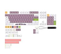 ISTOVO 135 Touches Capuchon Clé PBT XDA 7U Barre D'espace Split Capuchon Barre D'espace Cinq Cônes Sublimation pour Clavier Mécanique