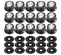 ISTOVO 15 Ensembles de Boutons de Commande de Potentiomètre A03 et de Plaques D'Échelle de 0 à 100, Ensemble de Potentiomètre Numérique avec Boutons en Bakélite et Plaques D'ÉchellesetScale.