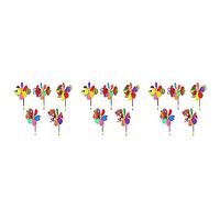 ISTOVO 15 Pièces Séries Moulins à Vent Coloré Vent Spinner 3D Animal Moulinet Ornement de Jardin pour Cour Extérieure Pelouse Patio Décor et Fête