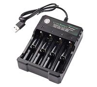 ISTOVO 18650 Chargeur de Batterie au Lithium 4 Emplacements 3.7V Support de Charge USB Intelligent 14500 Chargeur de Lampe de Poche