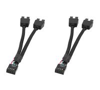 ISTOVO 2 Pcs Ordinateur Carte MèRe USB Câble D'Extension 9 Broches 1 à 2 Mâle Y Splitter Audio HD Câble D'Extension pour PC DIY