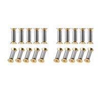 ISTOVO 20 Paquets de Vis à Manche de Couteau, Rivets, Boulons de Fixation, Vis à TêTe Plate Hexagonale DoréE, Vis de Fabricant de Couteaux