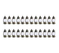 ISTOVO 24 Pcs Mini Lanterne Décorative avec Bougie LED Lanterne Vintage Lanternes à Bougie Suspendues Lanterne à Piles Cuivre