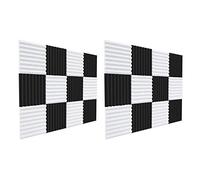 ISTOVO 24 Pièces Séries Panneau de Mousse Acoustique, Coussin D'Isolation Phonique de Coins D'Isolation Phonique, 2.5X30X30cm