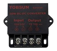 ISTOVO 24V / 12V à 5V 10A 50W Voiture LED Écran de Publicité Convertisseur d'alimentation Transformateur CC