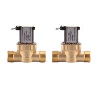 ISTOVO 2X 1/2 Pouce Ac 220V Électrovanne Électrique en Laiton Normalement Fermée Électrovanne Magnétique pour Pompes à Industrie Liquide Chimique de Contrôle de L'Eau